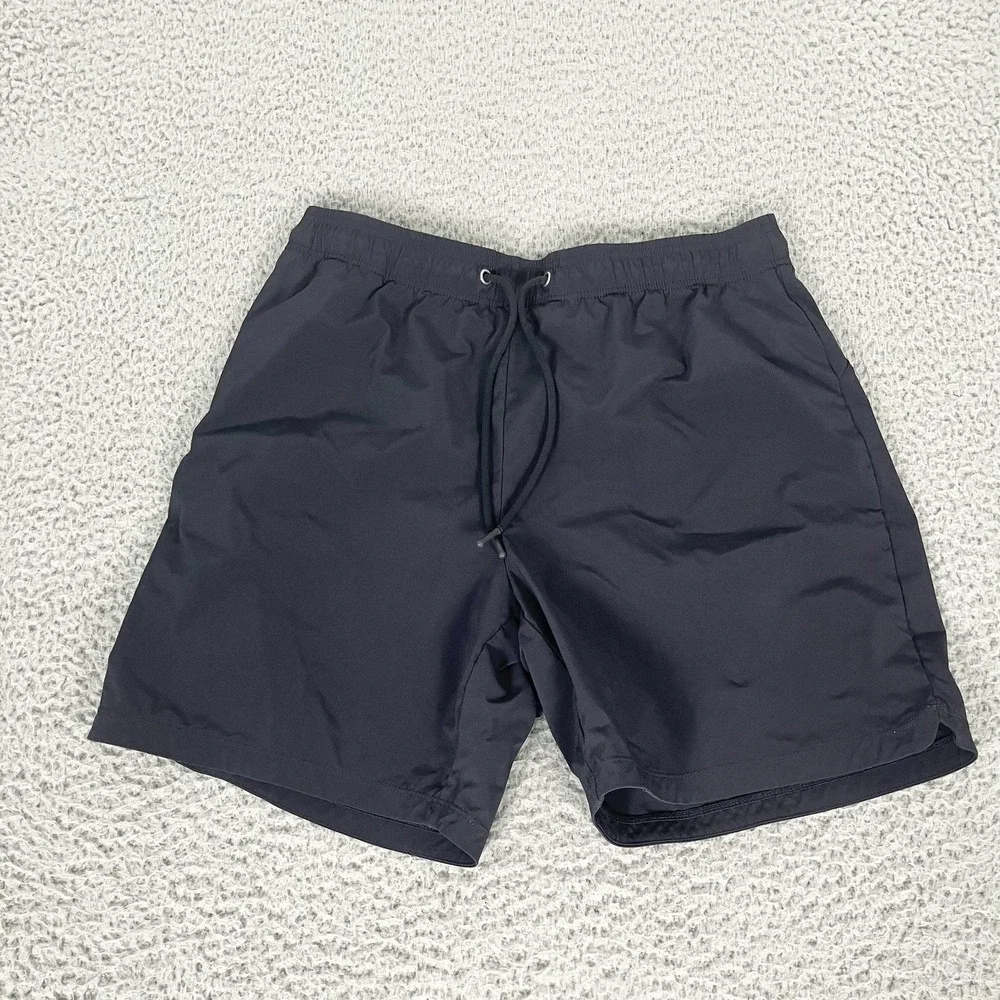 Rhone Shorts Mens Medium Black Mesh Nylon Stretch Swim Trunks Lined Quick Dry